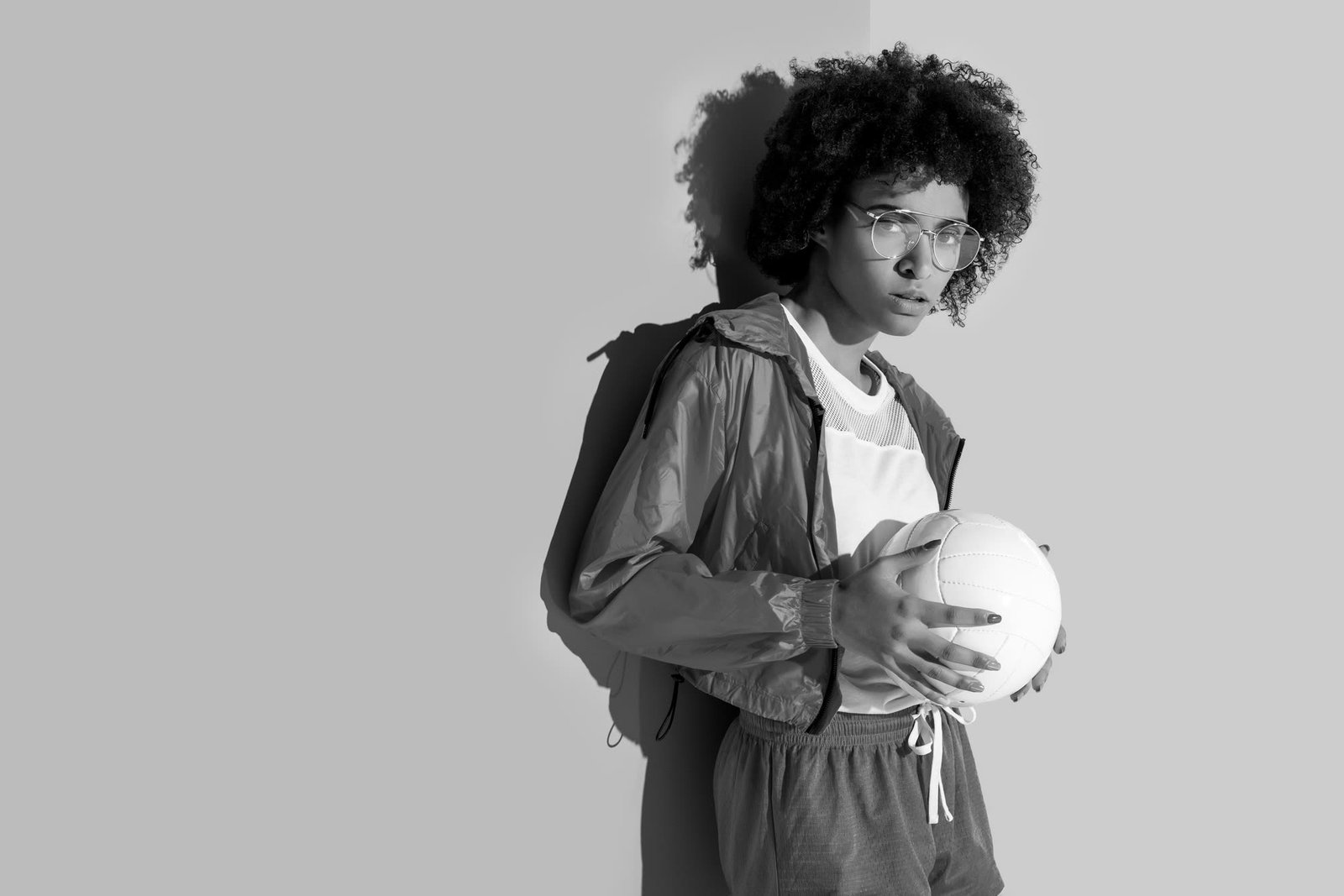 Athlete holding a volleyball